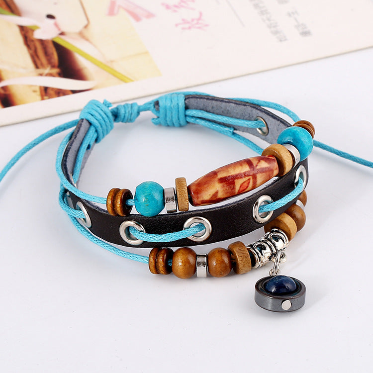 Leather Bracelet Jiangshan Little Redwood Beaded