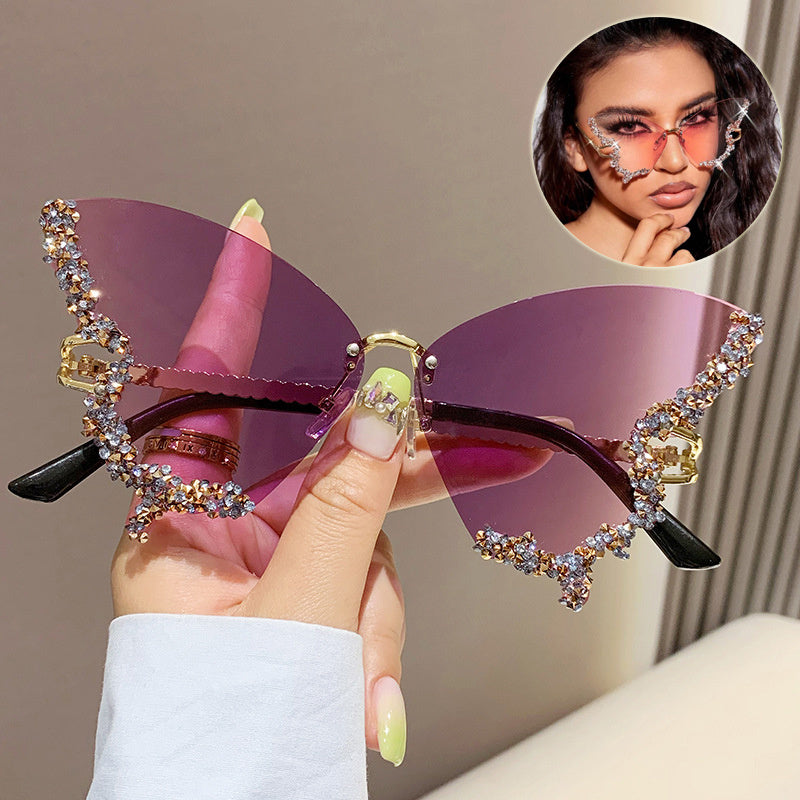 Luxury Diamond Butterfly Sunglasses Women