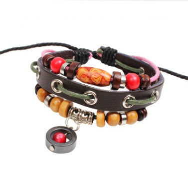 Leather Bracelet Jiangshan Little Redwood Beaded