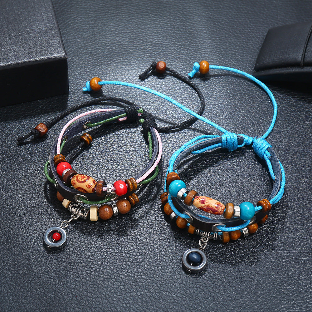 Leather Bracelet Jiangshan Little Redwood Beaded