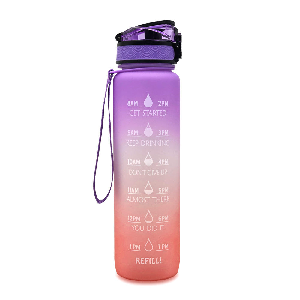 1L Tritan Water Bottle With Time Marker Motivational Water Bottle