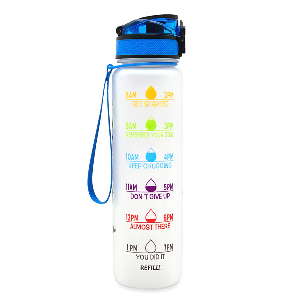 1L Tritan Water Bottle With Time Marker Motivational Water Bottle