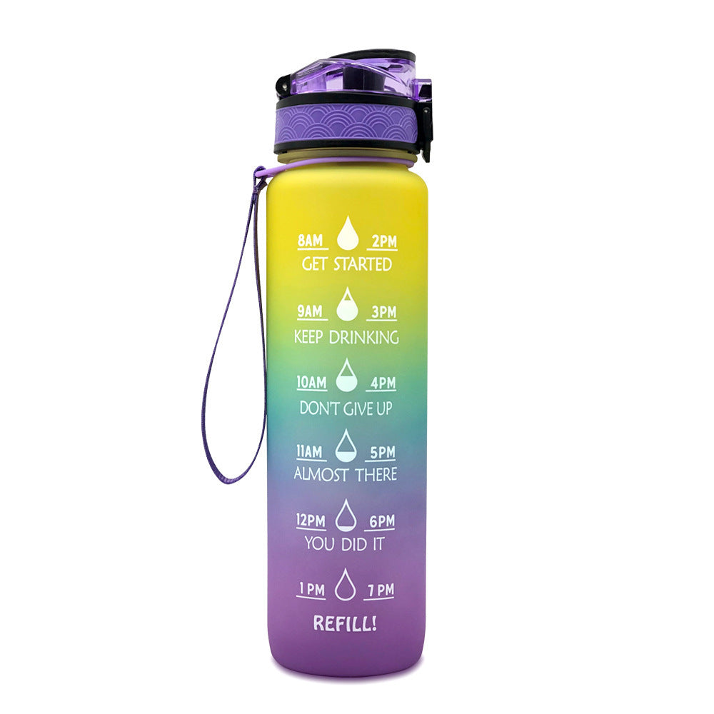 1L Tritan Water Bottle With Time Marker Motivational Water Bottle