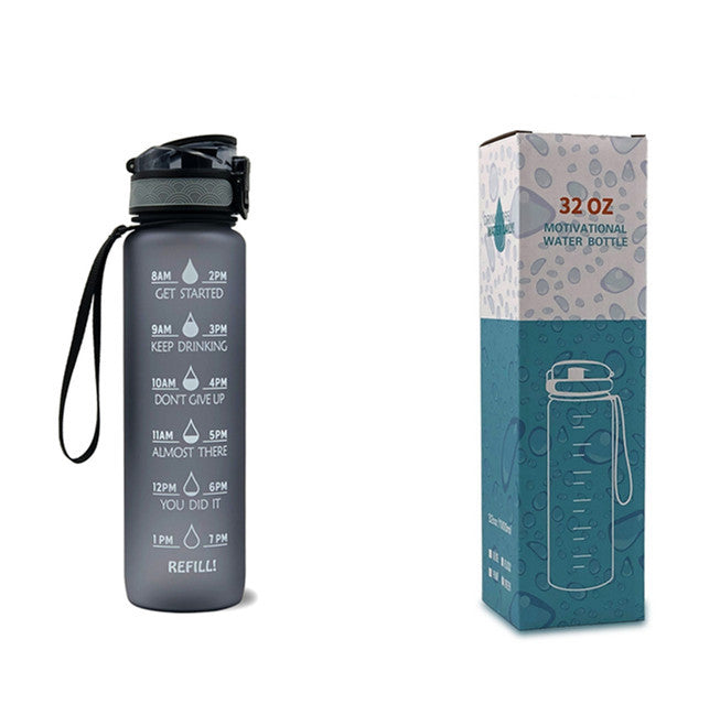 1L Tritan Water Bottle With Time Marker Motivational Water Bottle