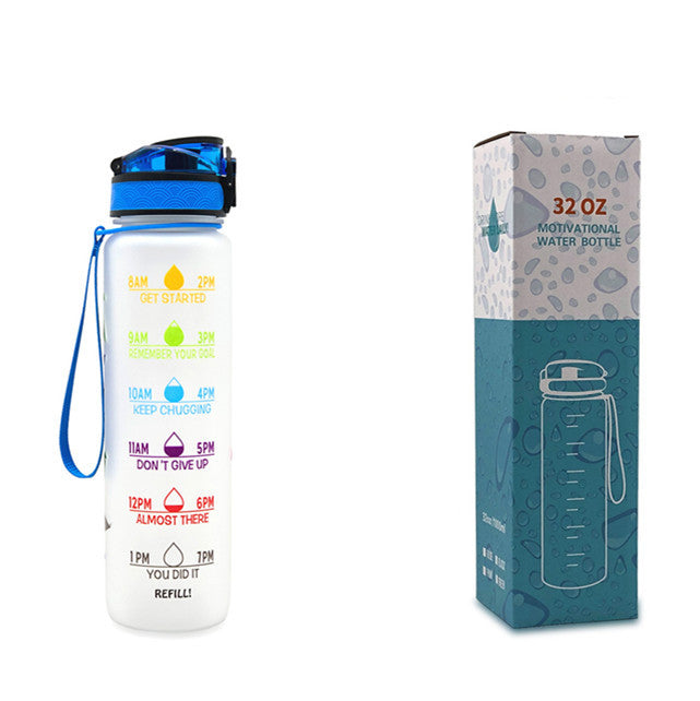 1L Tritan Water Bottle With Time Marker Motivational Water Bottle