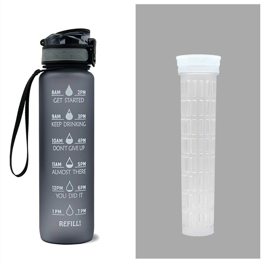 1L Tritan Water Bottle With Time Marker Motivational Water Bottle