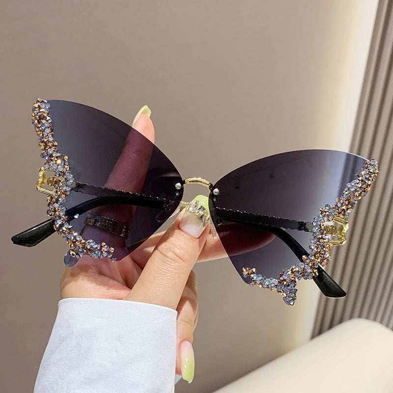 Luxury Diamond Butterfly Sunglasses Women