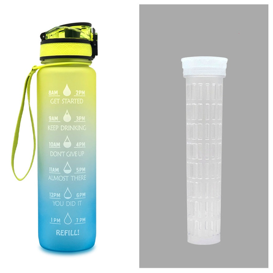 1L Tritan Water Bottle With Time Marker Motivational Water Bottle