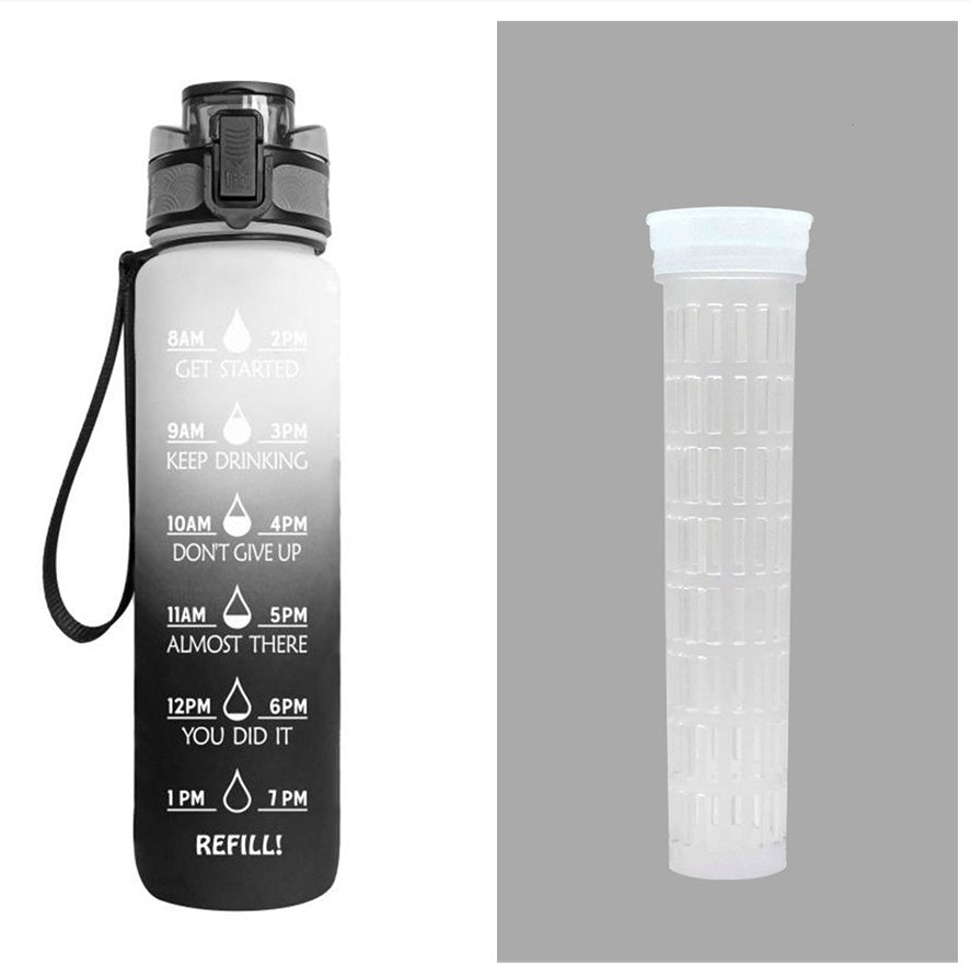 1L Tritan Water Bottle With Time Marker Motivational Water Bottle