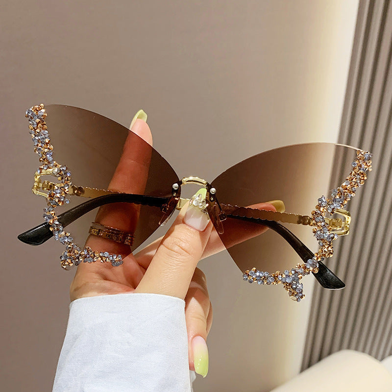 Luxury Diamond Butterfly Sunglasses Women