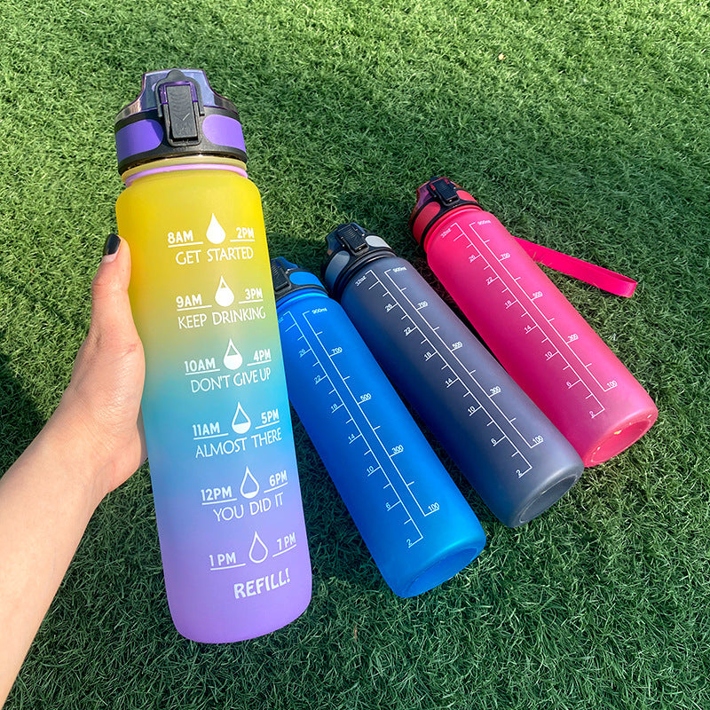 1L Tritan Water Bottle With Time Marker Motivational Water Bottle