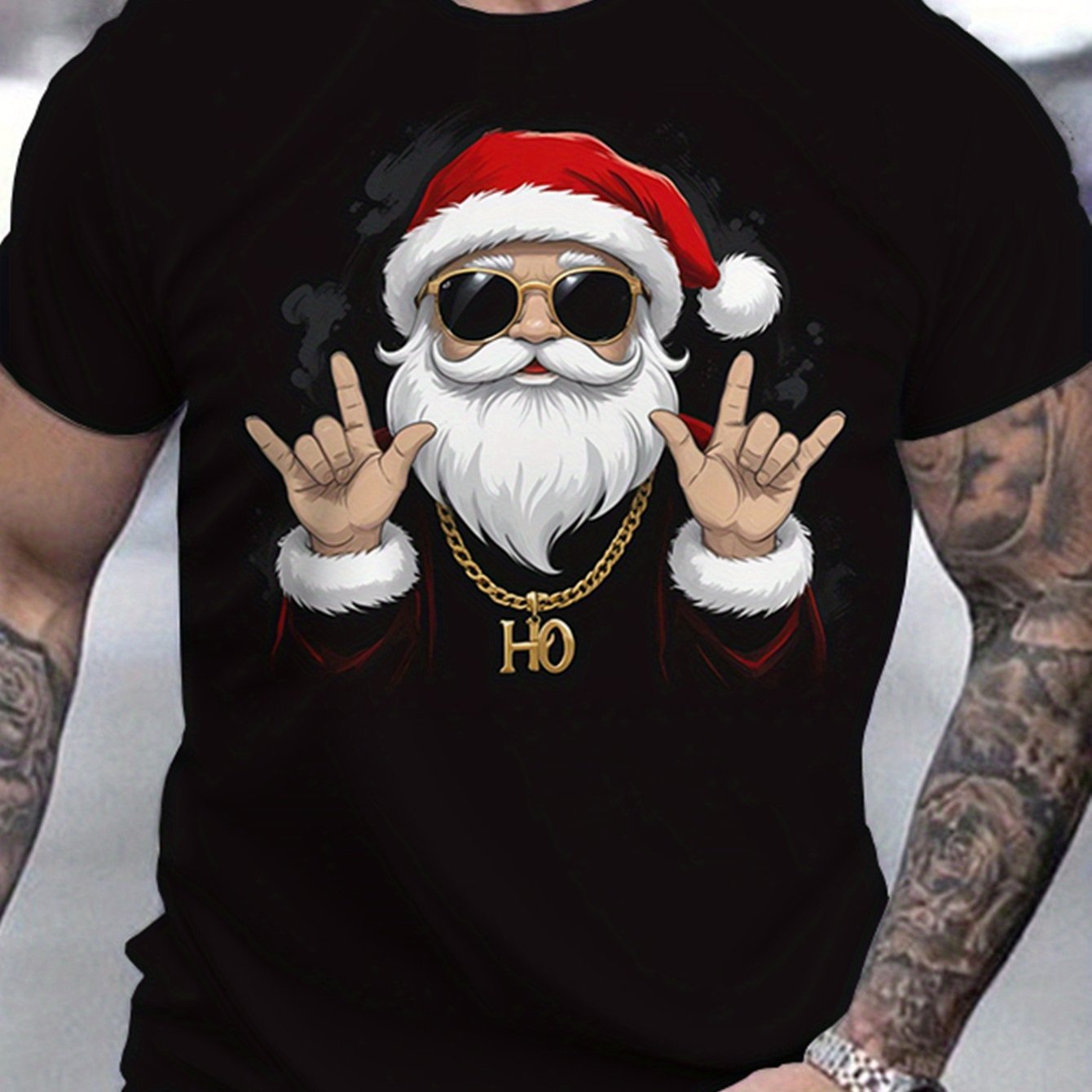 Cool Santa Claus Printed T-shirt