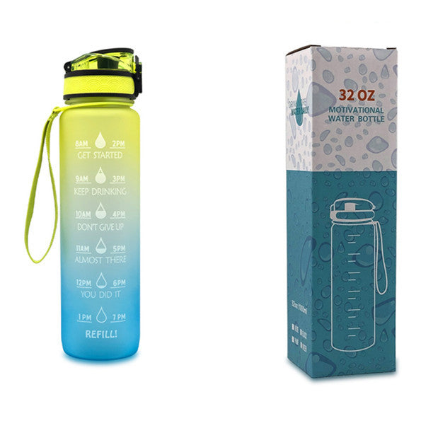 1L Tritan Water Bottle With Time Marker Motivational Water Bottle