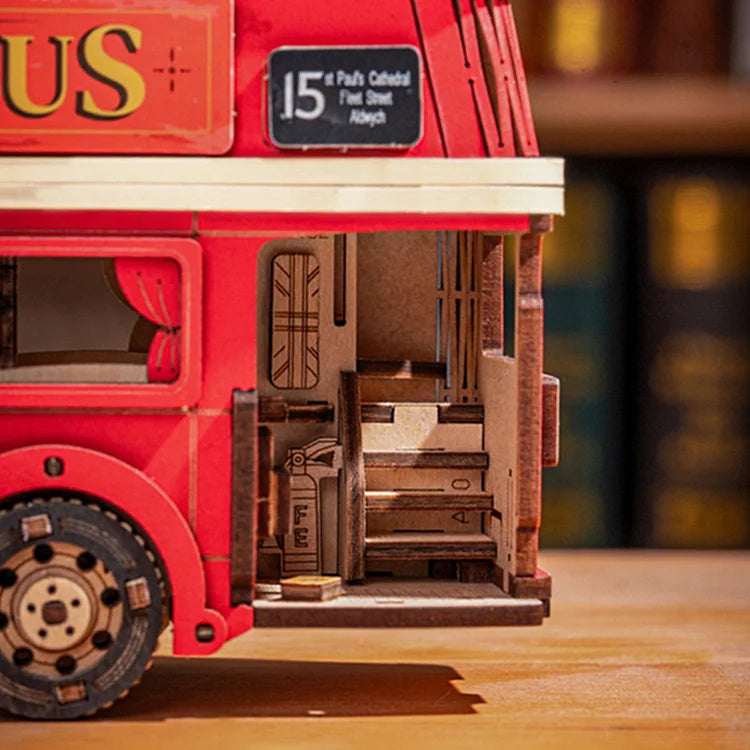 Rolife London Tour Bus Car 3D Wooden Puzzle Model Toy Home Decor