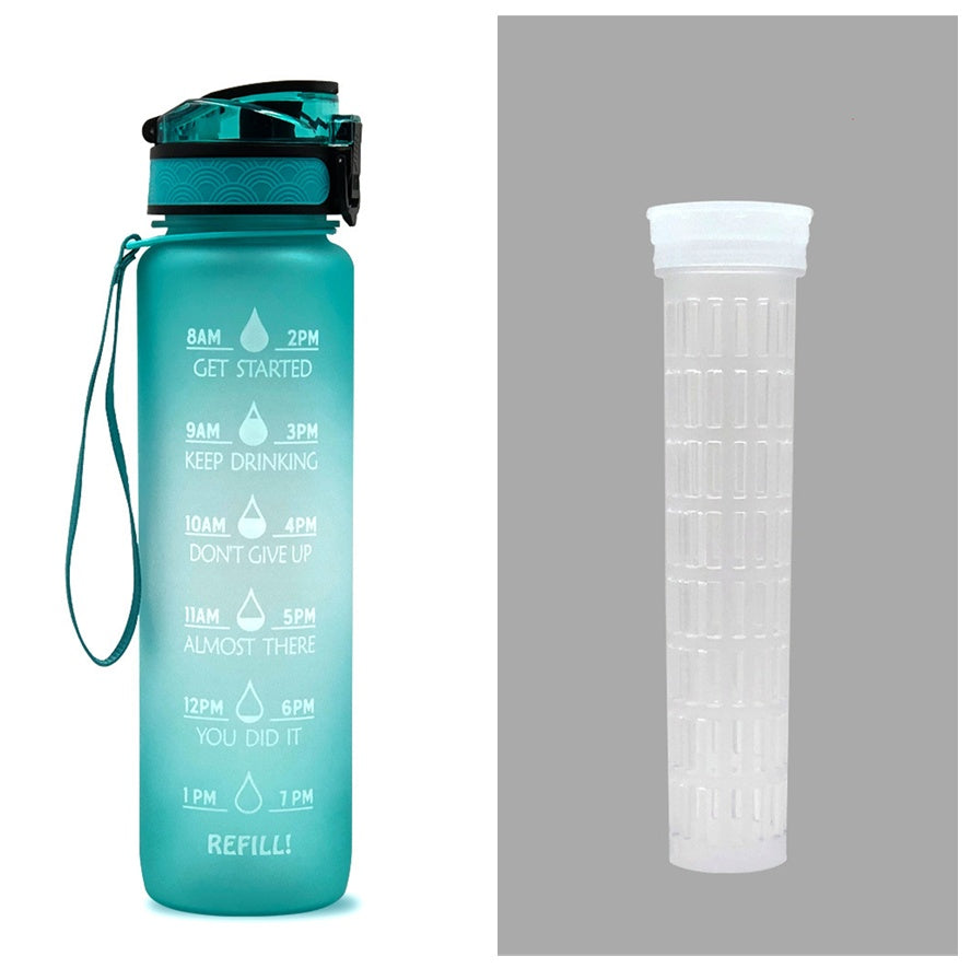 1L Tritan Water Bottle With Time Marker Motivational Water Bottle