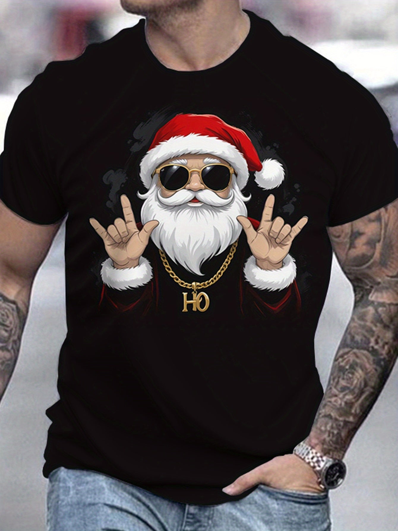 Cool Santa Claus Printed T-shirt