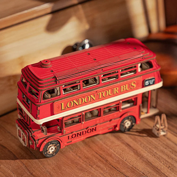 Rolife London Tour Bus Car 3D Wooden Puzzle Model Toy Home Decor