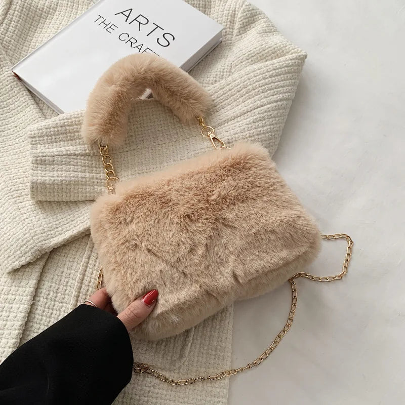 Autumn and Winter Plush Handbag Crossbody and shoulder