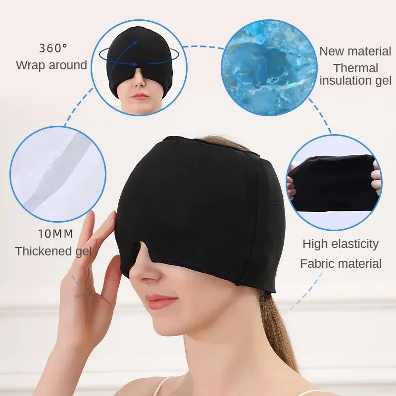 Migraine Relief Hat headache hat Gel Hot Cold Therapy