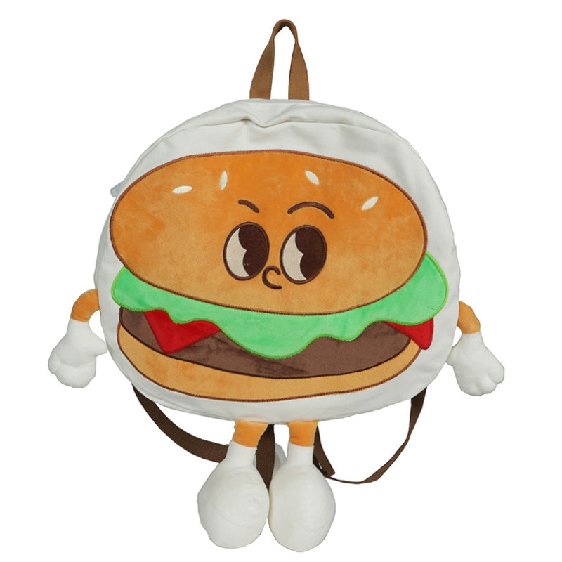 Backpack Cute Female Cartoon Canvas Class Hamburger