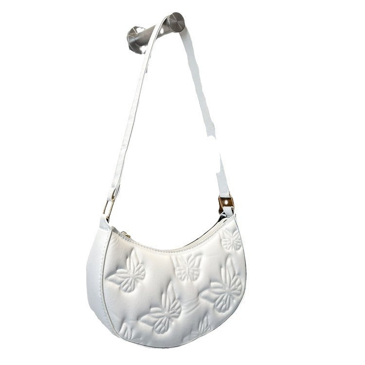 Women's Solid Color Love Embroidered Shoulder Bag