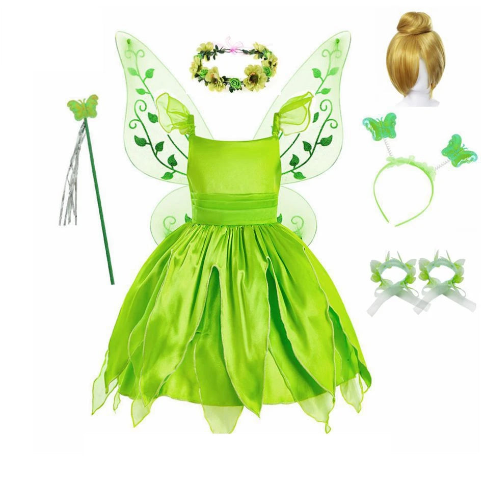 Kids Princess Dress With Wings tinker bell