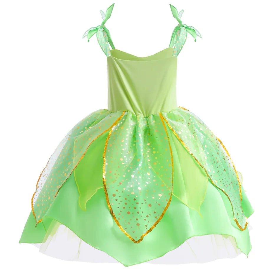 Kids Princess Dress With Wings tinker bell