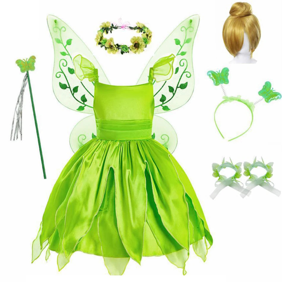 Kids Princess Dress With Wings tinker bell