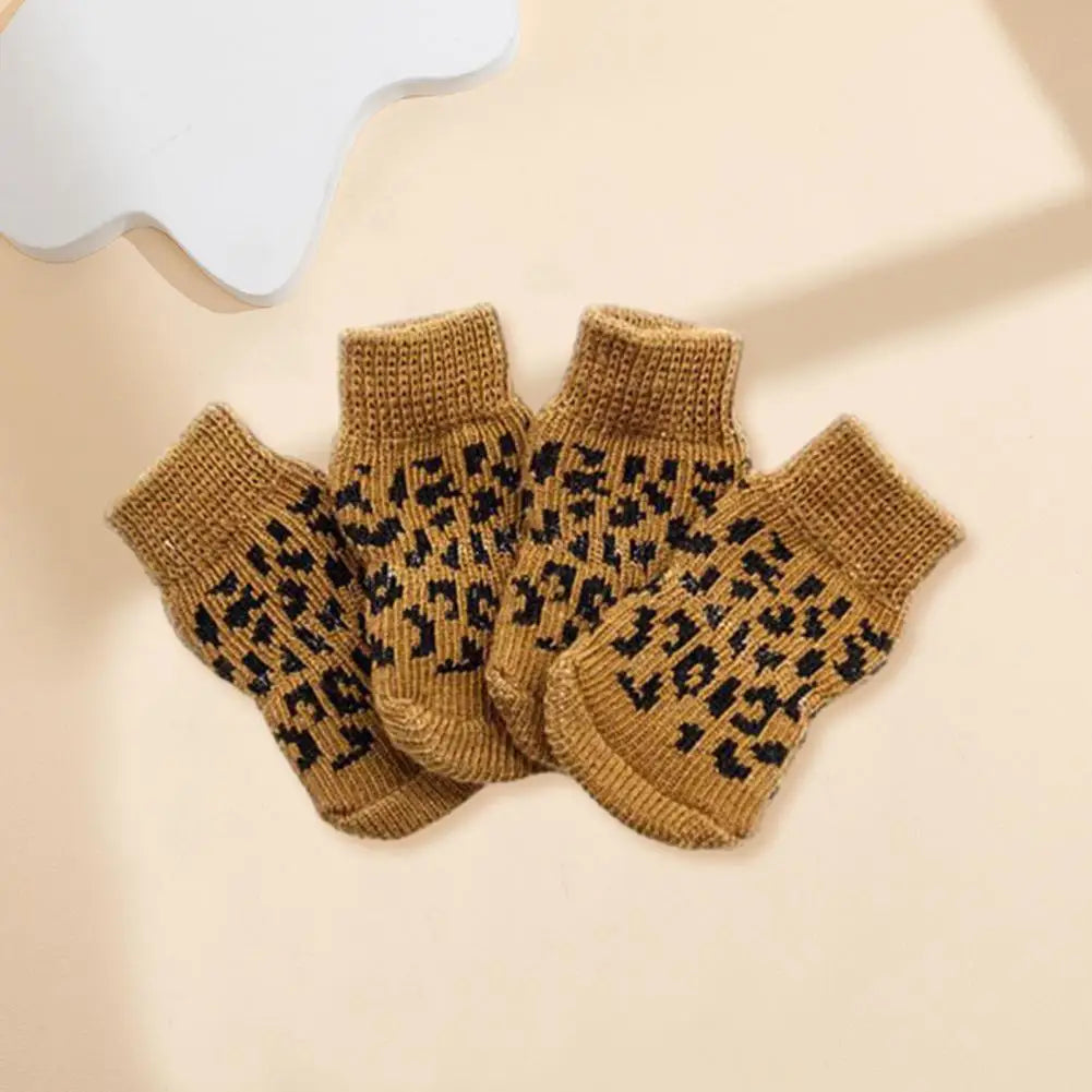 Pet Socks for Dogs Cozy Anti-slip Pet Socks Shoes for Small Dogs Durable Paw Protector Soft Knit Puppy Socks Winter Pet Supplies