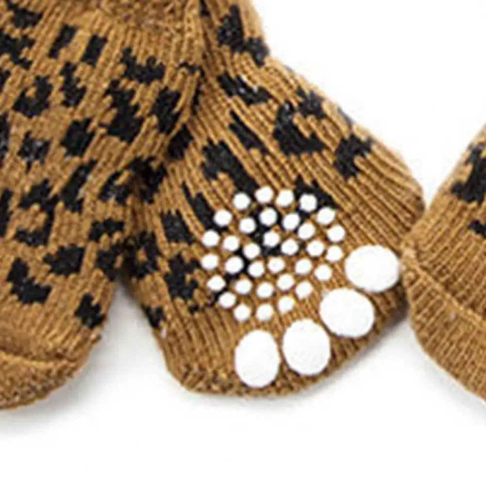 Pet Socks for Dogs Cozy Anti-slip Pet Socks Shoes for Small Dogs Durable Paw Protector Soft Knit Puppy Socks Winter Pet Supplies