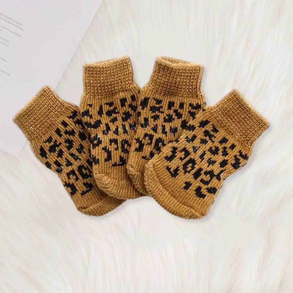 Pet Socks for Dogs Cozy Anti-slip Pet Socks Shoes for Small Dogs Durable Paw Protector Soft Knit Puppy Socks Winter Pet Supplies