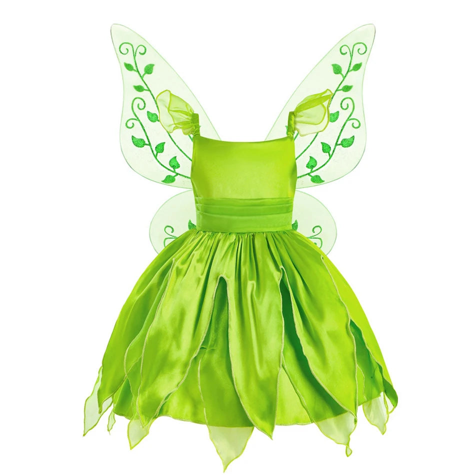 Kids Princess Dress With Wings tinker bell