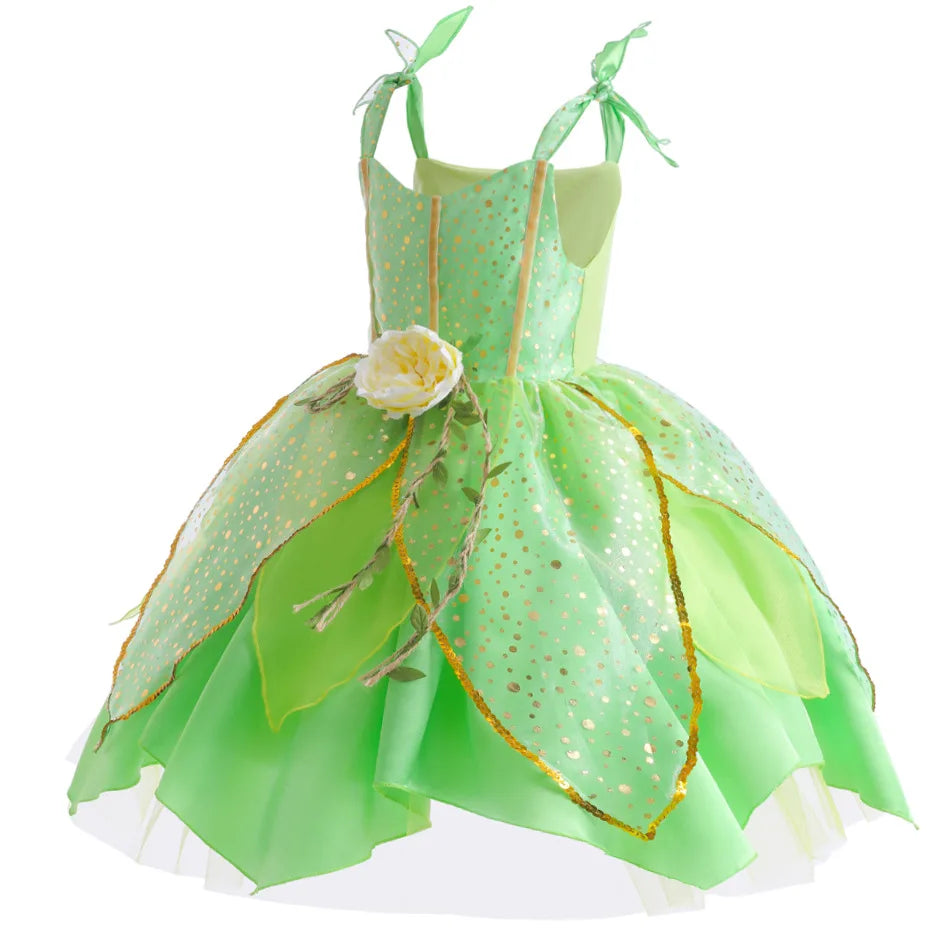 Kids Princess Dress With Wings tinker bell