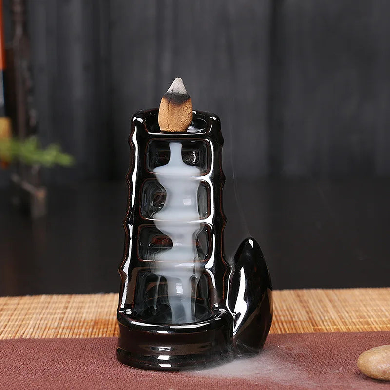 ceramic crafts aromatherapy burner bergamot tower incense burner Reflux incense burner alpine flowing water ornaments.