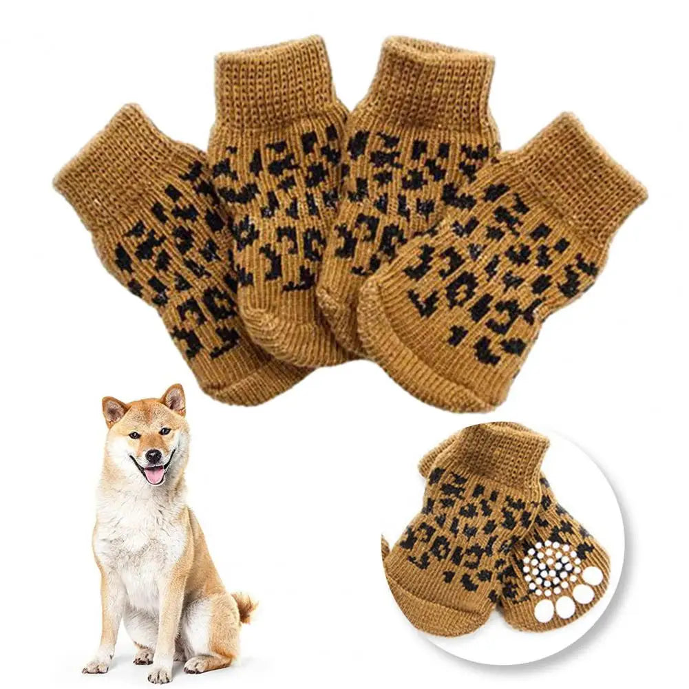 Pet Socks for Dogs Cozy Anti-slip Pet Socks Shoes for Small Dogs Durable Paw Protector Soft Knit Puppy Socks Winter Pet Supplies