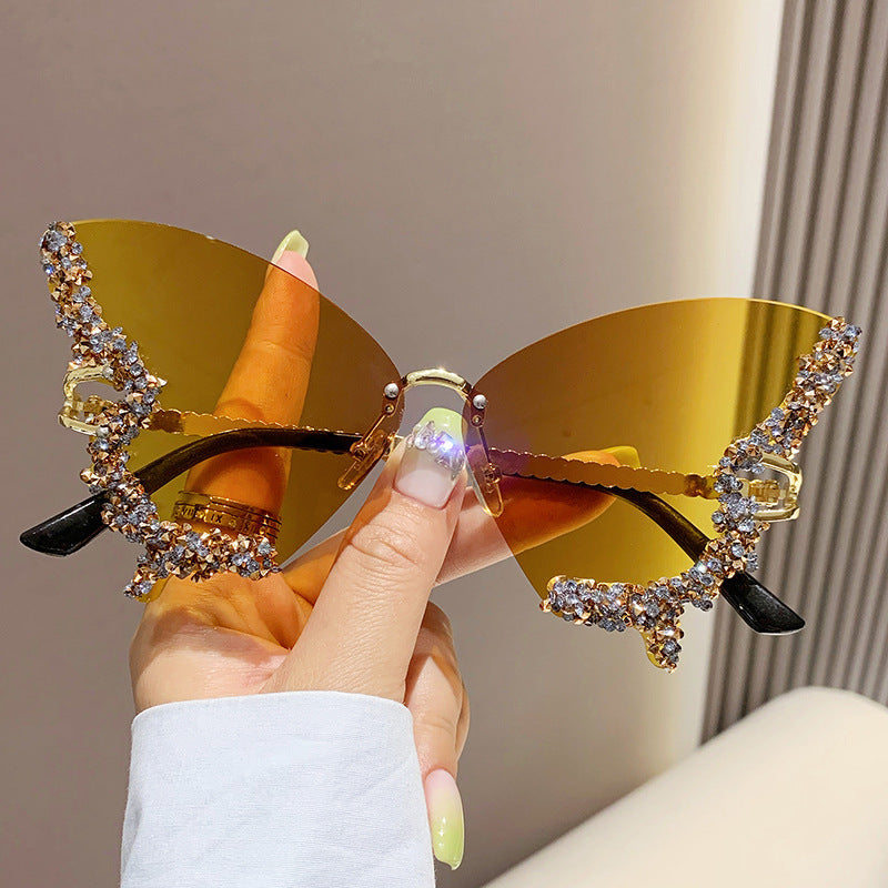 Luxury Diamond Butterfly Sunglasses Women