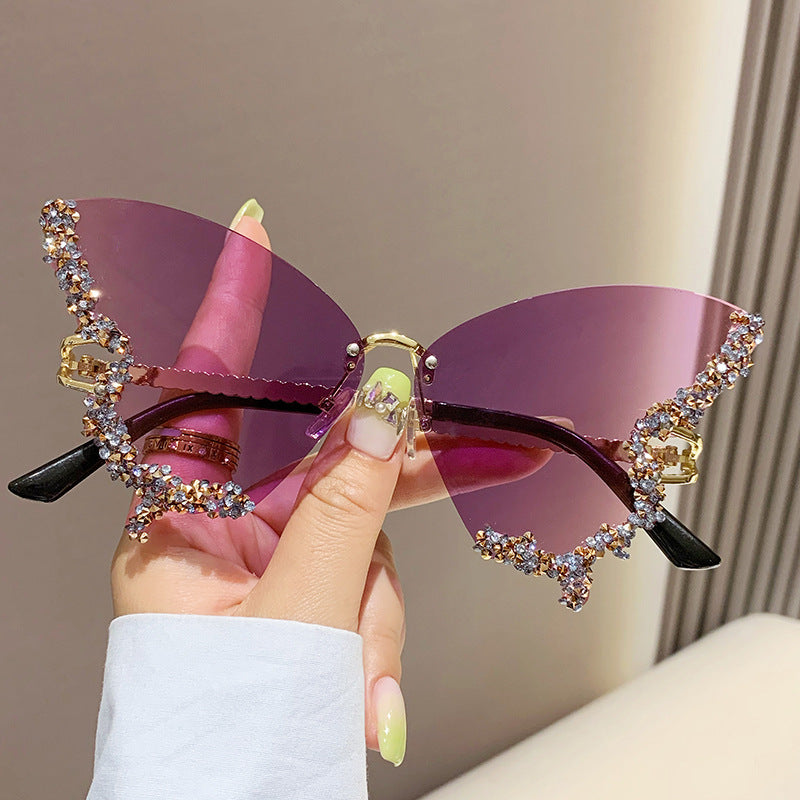 Luxury Diamond Butterfly Sunglasses Women