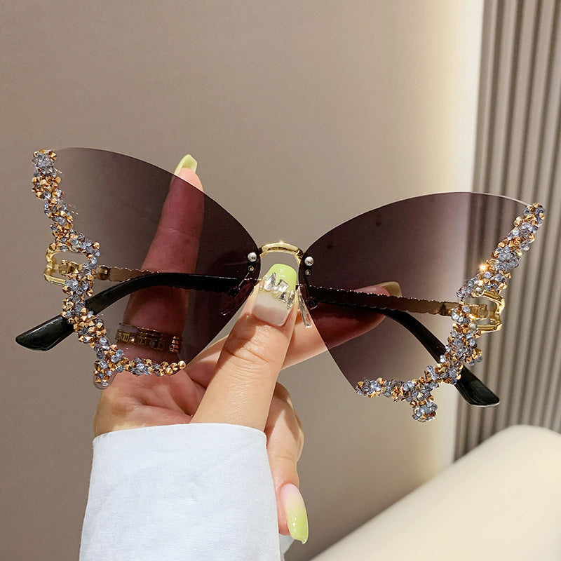 Luxury Diamond Butterfly Sunglasses Women