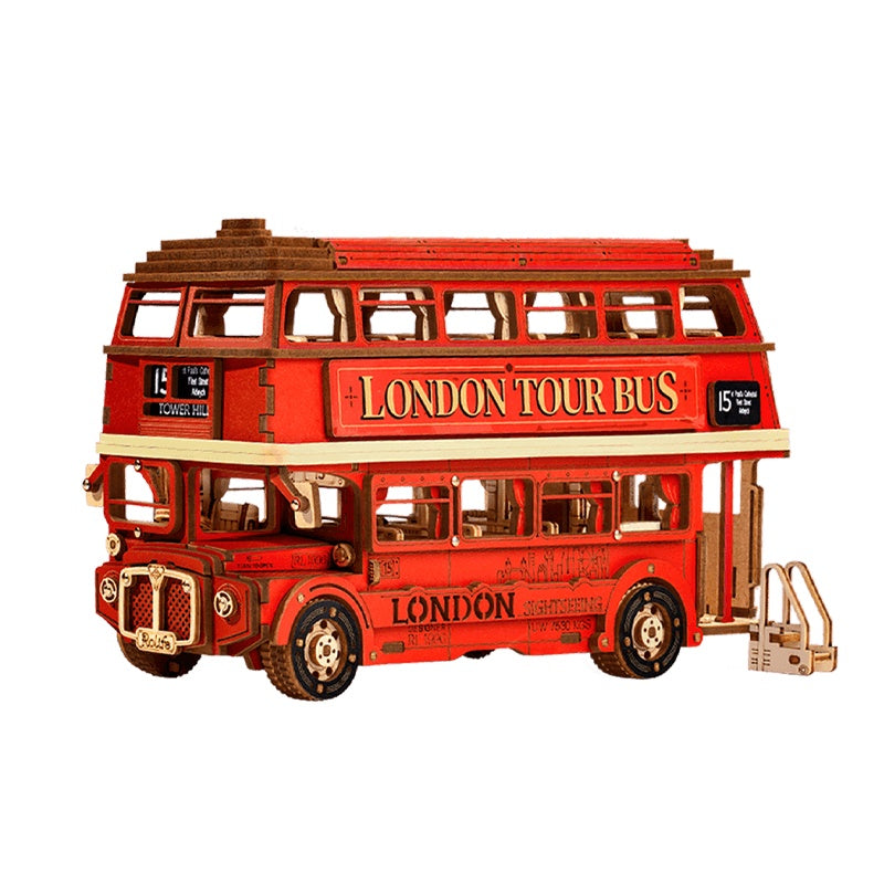 Rolife London Tour Bus Car 3D Wooden Puzzle Model Toy Home Decor