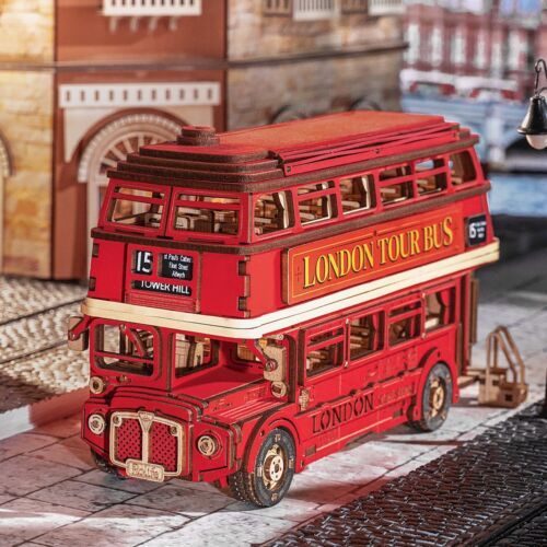 Rolife London Tour Bus Car 3D Wooden Puzzle Model Toy Home Decor