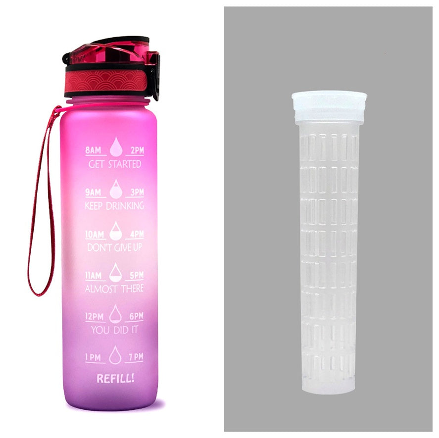 1L Tritan Water Bottle With Time Marker Motivational Water Bottle