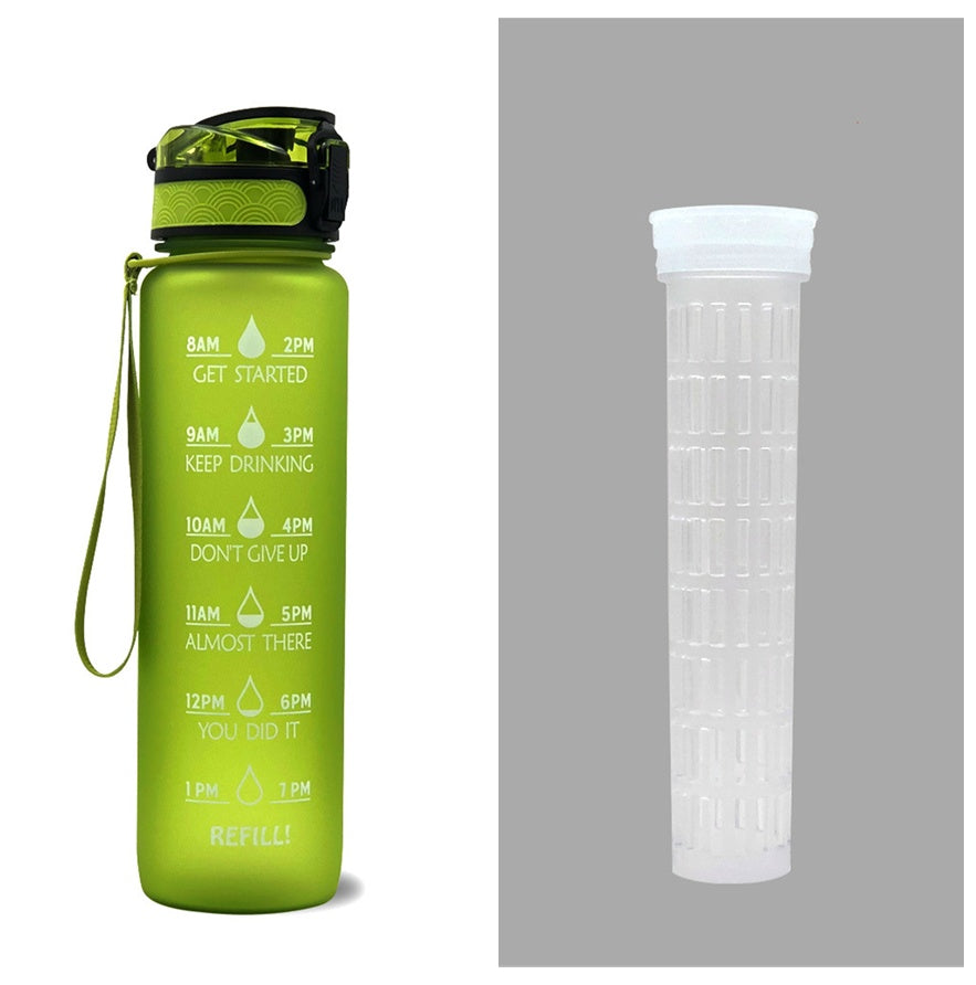 1L Tritan Water Bottle With Time Marker Motivational Water Bottle