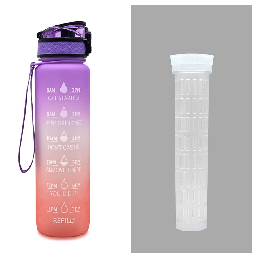 1L Tritan Water Bottle With Time Marker Motivational Water Bottle